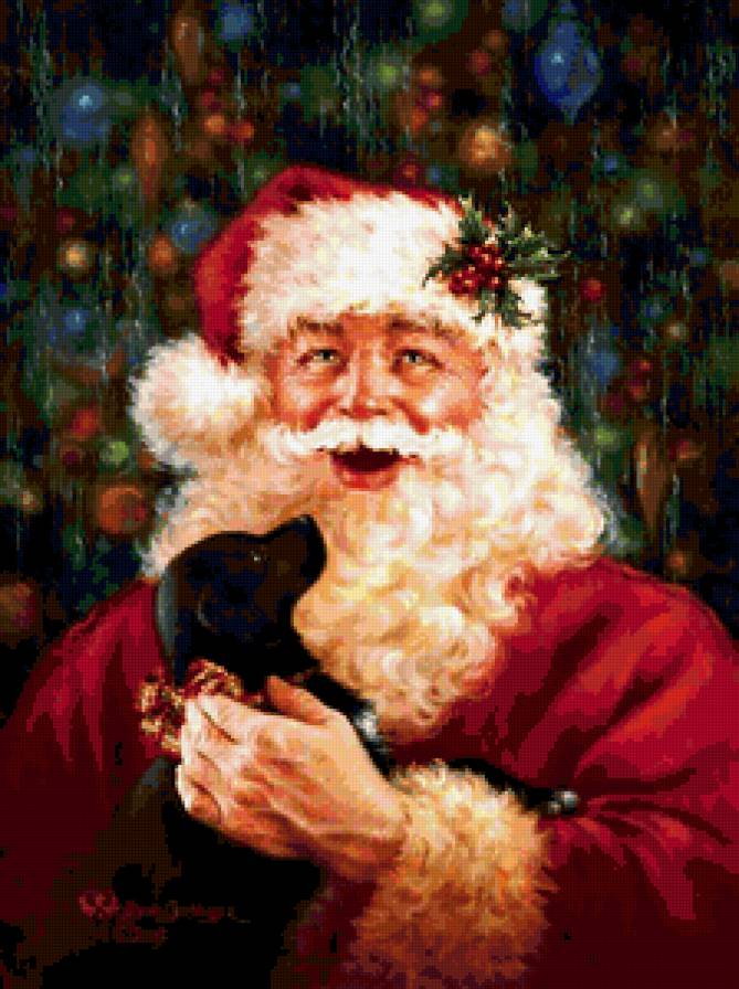 поздравляют Дед Мороз и Шарик - зима, дед мороз, собачка, новый год, праздники - предпросмотр