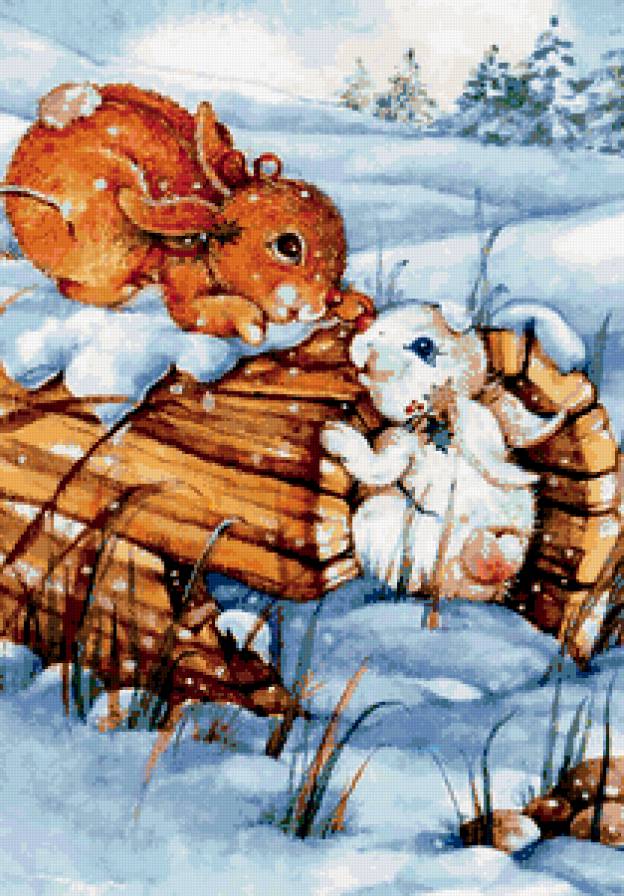 Зайчата - кролик, заяц, зима - предпросмотр