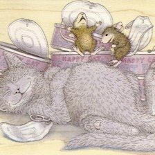 Схема вышивки «Кот и мыши»