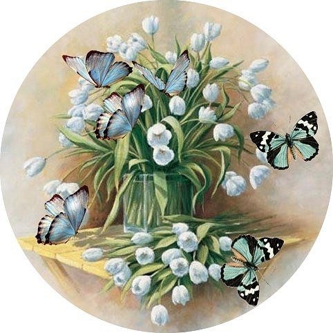 Нежность - бабочки, цветы, нежность, букет - оригинал