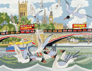 Лондон, Темза, чайки - река, лондон, темза, птицы, англия, чайки, городской пейзаж - оригинал