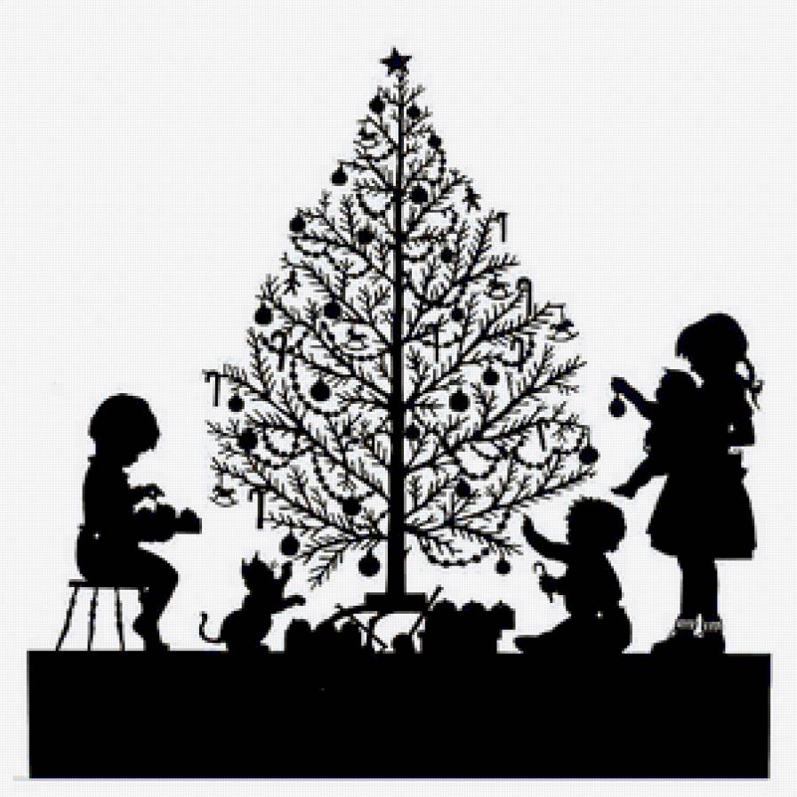 семья - семья, елка, монохром, новый год, ребенок - предпросмотр