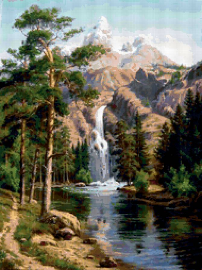 Водопад - горы, природа, водопад - предпросмотр