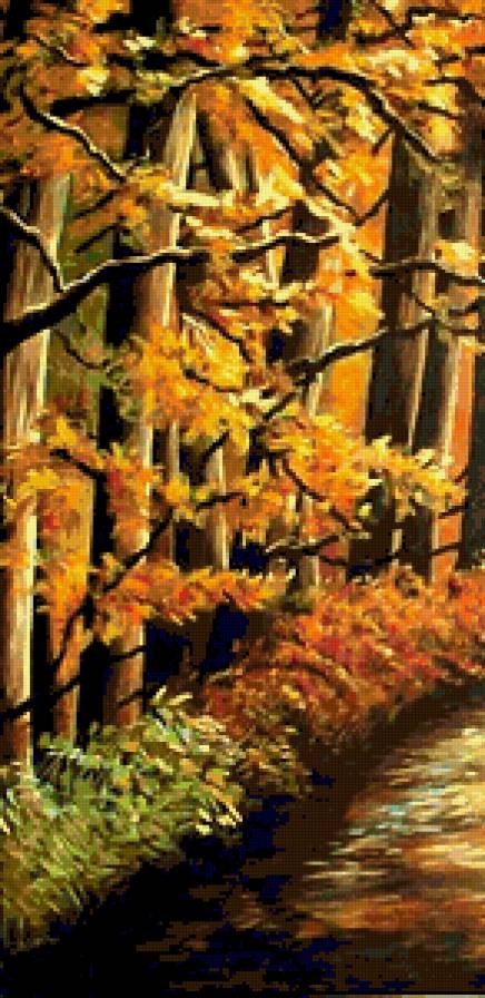 1 часть Триптихa - триптих, пейзаж, деревья, лес, природа, диптих, осень, полиптих - предпросмотр