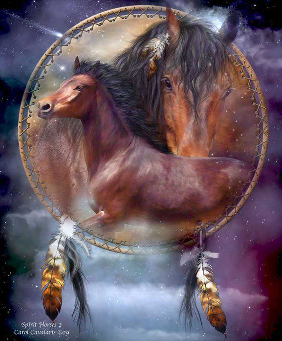 ДИПТИХ   "Две мелодии" - диптих, в гармонии с природой, кони, животные, лошади - оригинал