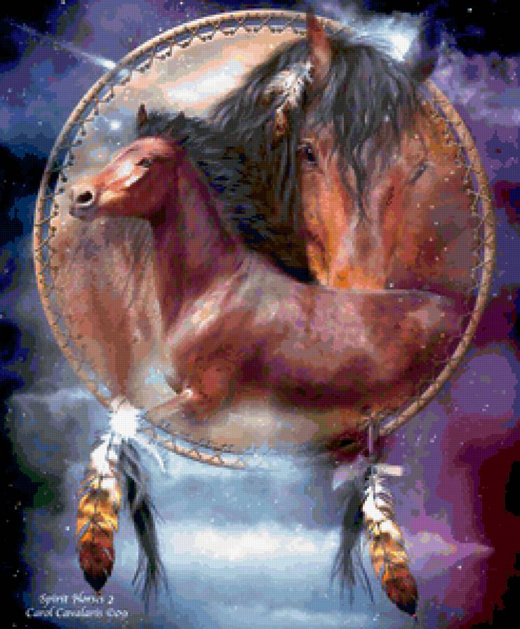 ДИПТИХ   "Две мелодии" - диптих, кони, лошади, животные, в гармонии с природой - предпросмотр