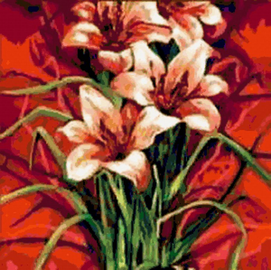 Триптих Лилии ч.2 - лилии, цветы, триптих, полиптих, диптих - предпросмотр