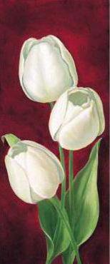 Белые тюльпаны ч.1 - цветок, тюльпан, живопись, диптих, триптих, тюльпаны, цветы, полиптих - оригинал