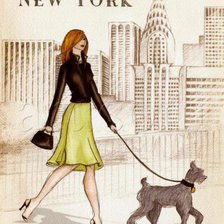 Оригинал схемы вышивки «Прогулка по Нью Йорку» (№232965)