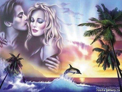 романтика - влюбленные, пара, море, он и она - оригинал