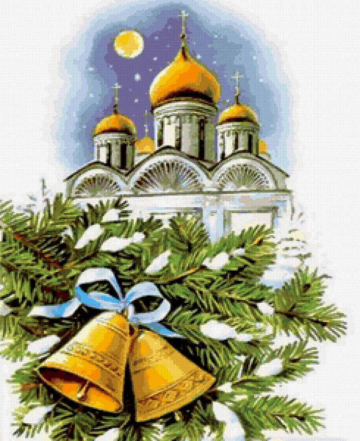 праздник - новогоднее, купола, колокольчики, рождество - предпросмотр