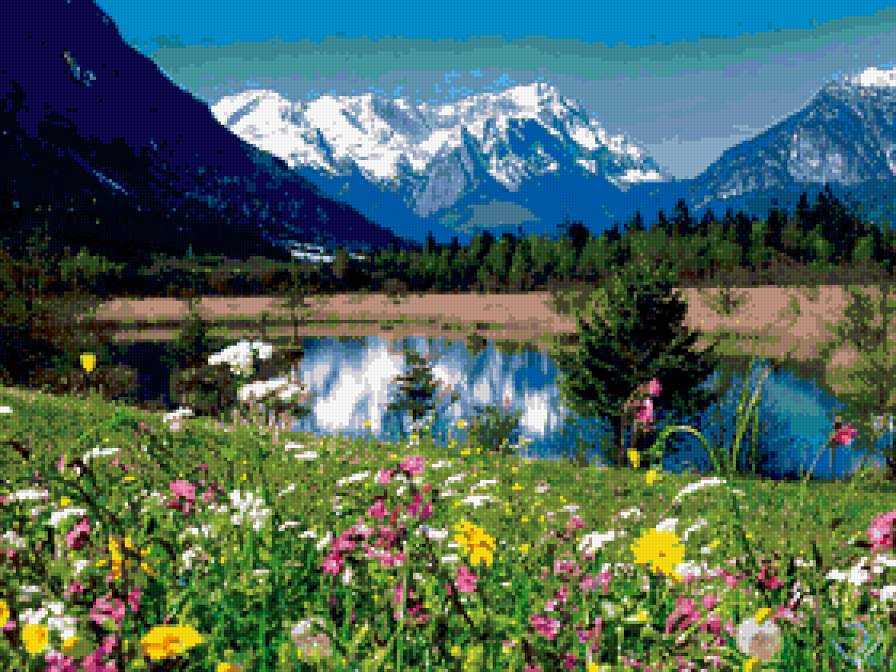 пейзаж - природа, горы, цветы, пейзаж - предпросмотр