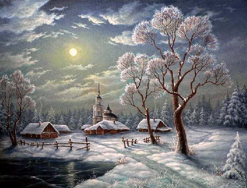 Зимний пейзаж - времена года - оригинал
