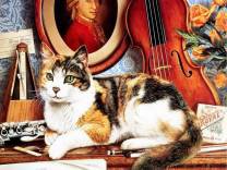 кот - кошка, музыка, кот, искусство, портрет - оригинал