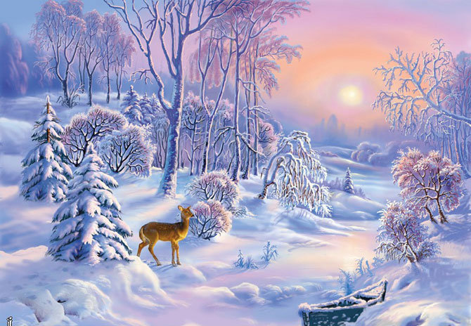 зимний лес - красивые пейзажи виктора тиганова - оригинал