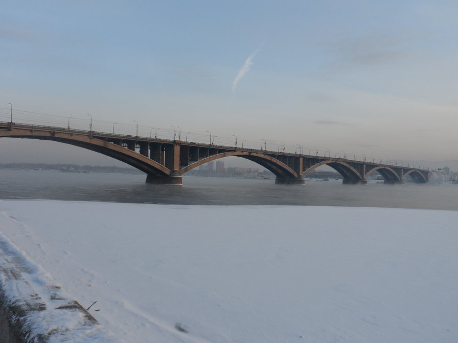 Мост на Енисее - город - оригинал