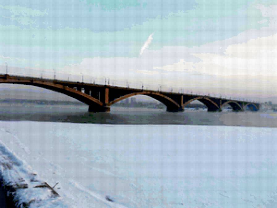 Мост на Енисее - город - предпросмотр