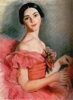 Оригинал схемы вышивки «балерина в красном» (№239276)