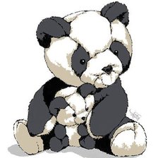 Схема вышивки «Панда большая и маленькая»