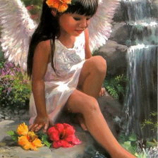Оригинал схемы вышивки «девочка ангелочек» (№239709)