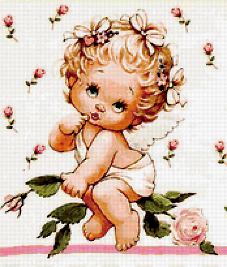 Валентинка - куколка, для тебя, роза, валеньтин день, ангел - предпросмотр