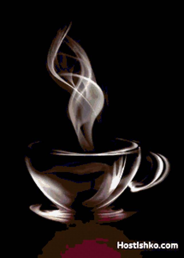 Кофе из дыма - на кухню, coffee, для кухни, кухня, кофе, чашка, черно-белое, монохром - предпросмотр