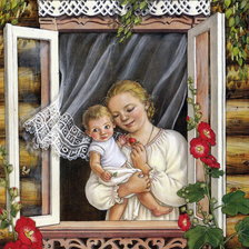 Оригинал схемы вышивки «Материнское счастье» (№241629)