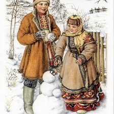 Оригинал схемы вышивки «Русские гуляния» (№241634)