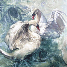 Оригинал схемы вышивки «Лебеди. Рисунок.» (№241746)