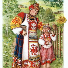 Оригинал схемы вышивки «Русские гуляния» (№241794)