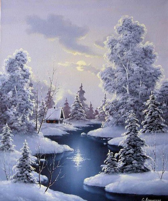 Рождество - зима, пейзаж, рождество, лес - оригинал