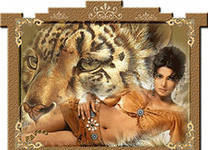 Оригинал схемы вышивки «Девушка с тигром» (№242729)