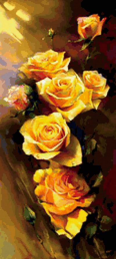 желтые розы - , натюрморт, цветы, романтика, природа, букет - предпросмотр