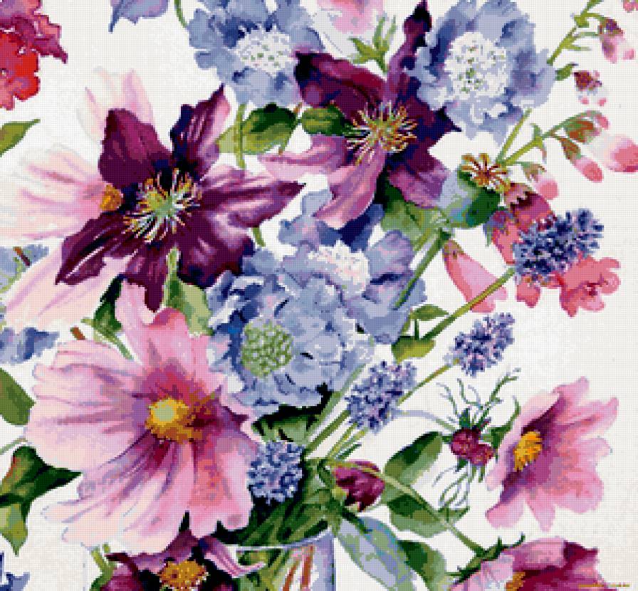 Цветочная подушка - подушка, цветы, лето - предпросмотр