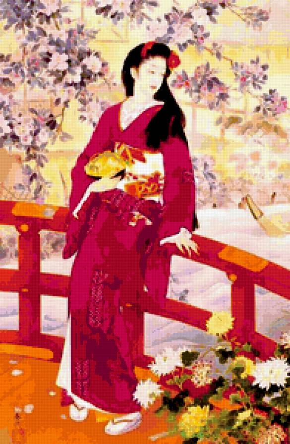 Гейша - японские мотивы, красота женщины, женщины мира - предпросмотр