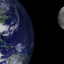 Земля и луна