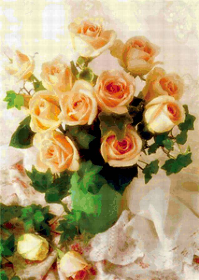 Желтые розы - букет, розы, цветы - предпросмотр