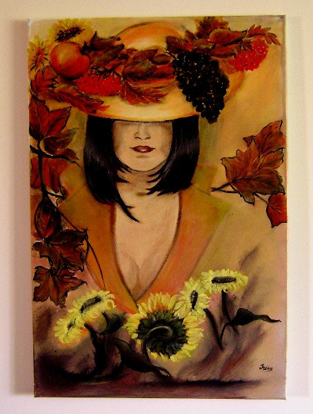 ЖЕНЩИНА-ЛЕТО - красота женщины, дама в шляпе, подсолнухи, фрукты, женщины мира - оригинал
