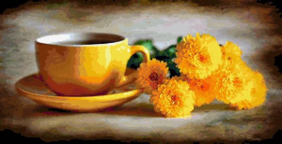 чашечка чая - цветы, чай - предпросмотр