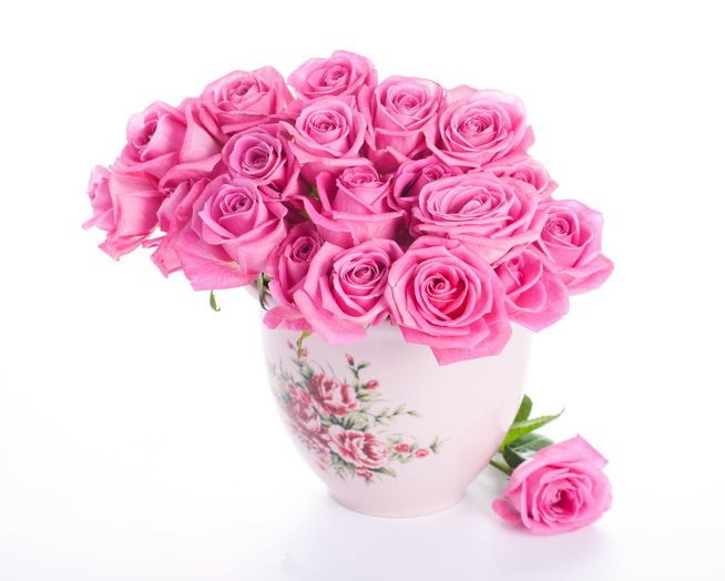 Розы в вазе - открытка, букет, цветы, ваза - оригинал