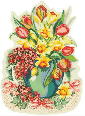 Весенний букет - цветы, нарцисс, нарциссы, весенние цветы, тюльпаны - оригинал