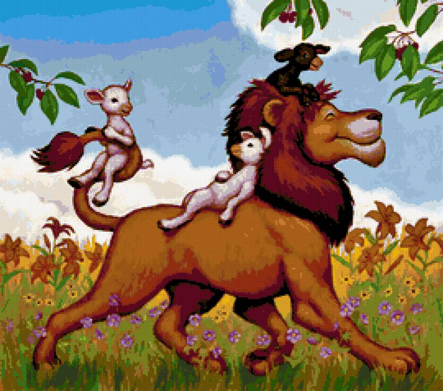 лев и барашки - мультики, детям, детская, мультяшки, сказка, зверята, мультик, барашек - предпросмотр