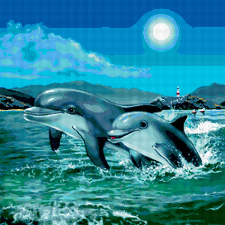 дельфины - детская, дельфин, детям, мультик, море - предпросмотр