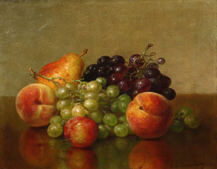 НАТЮРМОРТ - картина натюрморт виноград груши персики - оригинал