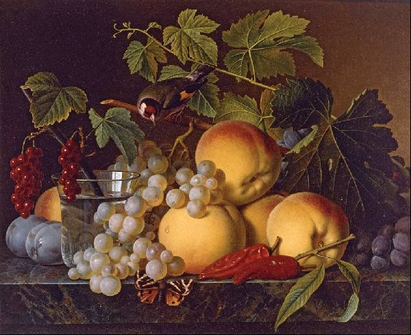 НАТЮРМОРТ - натюрморт картина виноград яблоки - оригинал