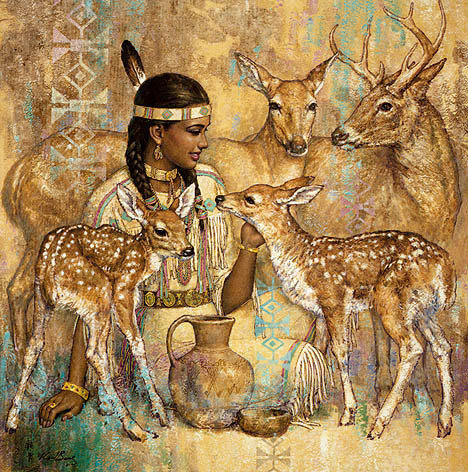 Женские образы К.Банга - девушка, животные, портрет, женские образы, картина - оригинал