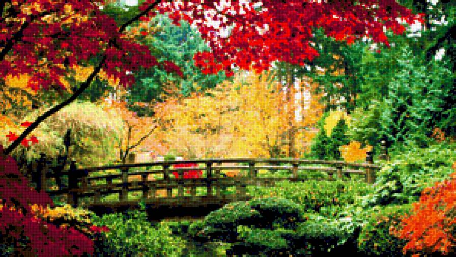 Осень - природа, пейзаж, лес, деревья, осень, картина - предпросмотр