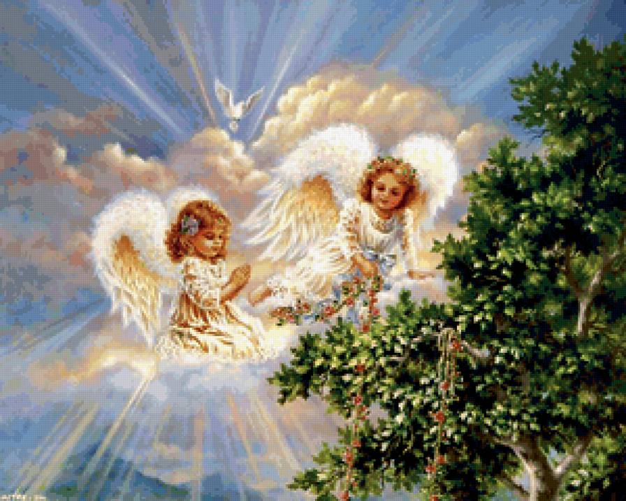 Девочка и ангелы 2 - дети, ангелы - предпросмотр