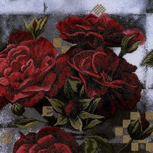Оригинал схемы вышивки «Розы на черном» (№250418)