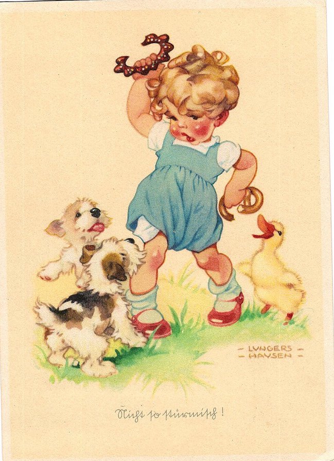 старые немецкие открытки - дети, открытки - оригинал